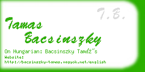 tamas bacsinszky business card